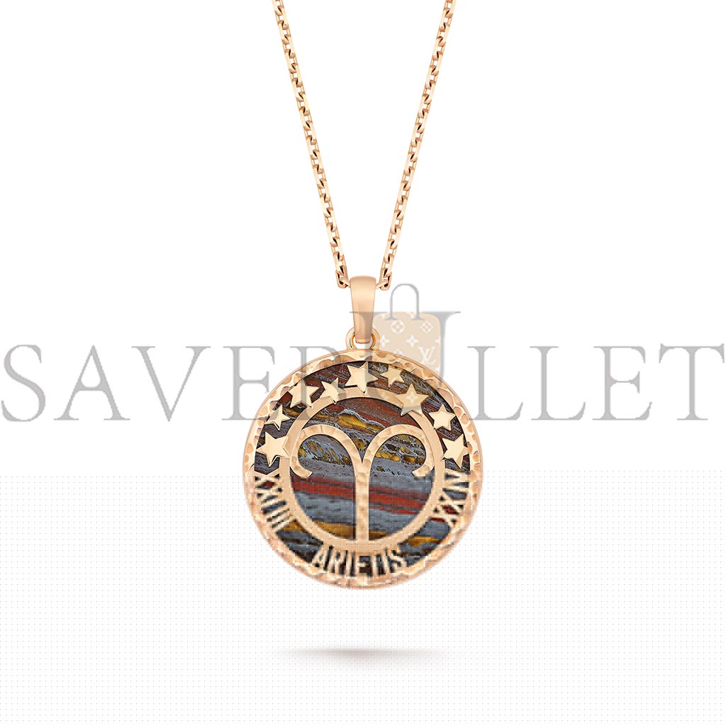 V*N CL*F arpels zodiaque long necklace arietis (aries) - rose gold, iron eye  vcarp9r800